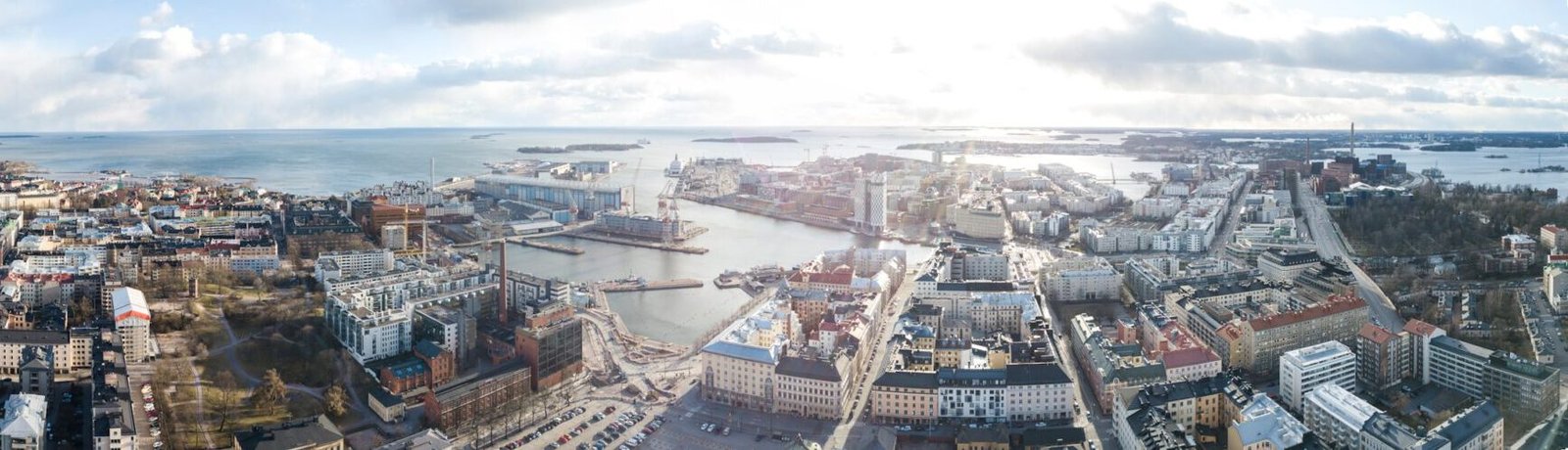 Eine Panoramaufnahme von Helsinki