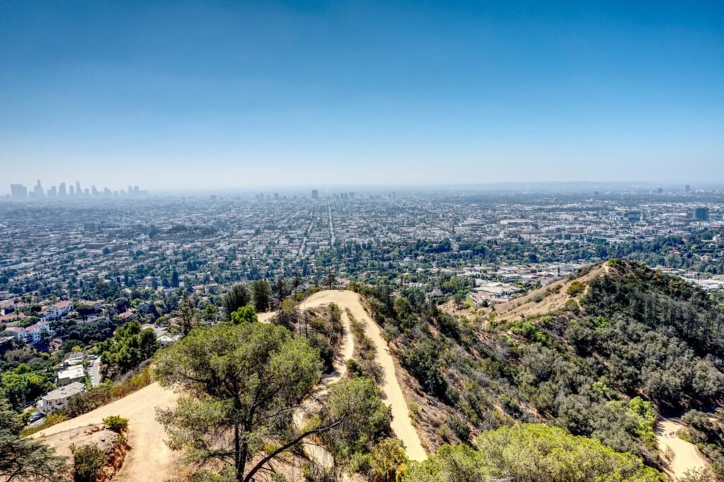 Eine Panoramaaufnahme von Los Angeles aus den Hollywood Hills