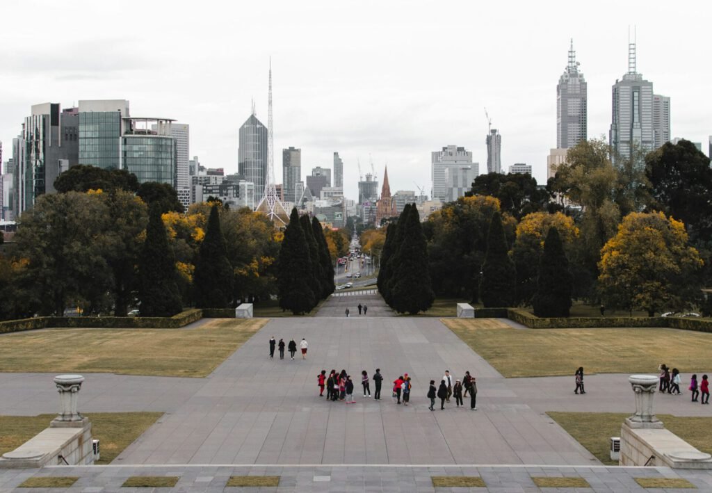 Melbourne Eine Aufnahme von Melbourne vom Shrine of Remembrance