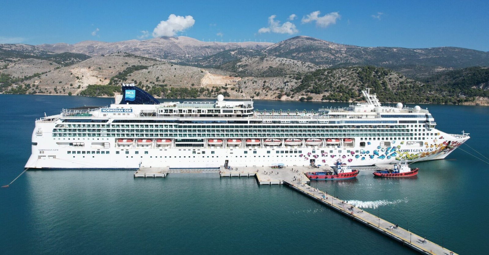 Eine Aufnahme der Norwegian Gem von Norwegian Cruise Line, 2022.