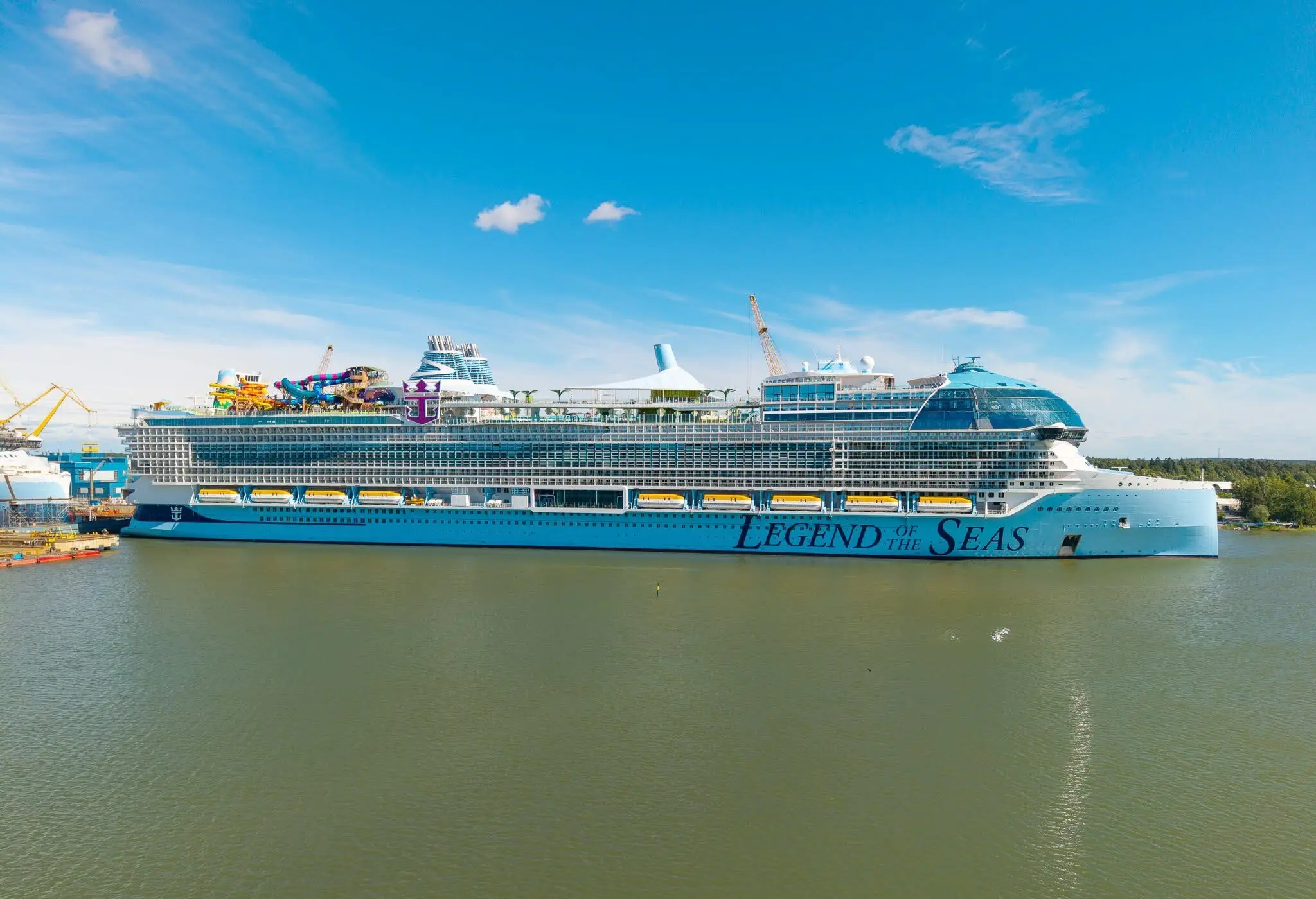 Eine Aufnahme der Legend of the Seas von Royal Caribbean International in der Meyer Turku Werft in Finnland, 2026.