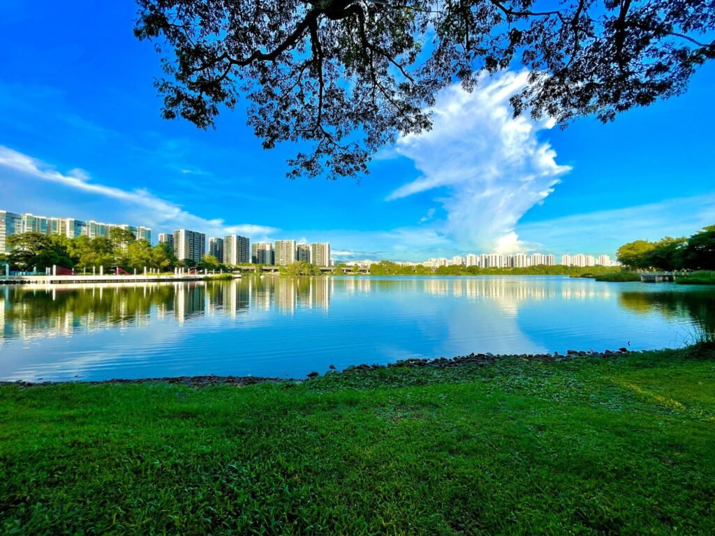 Singapur Eine Aufnahme vom Jurong Lake Garden in Singapur