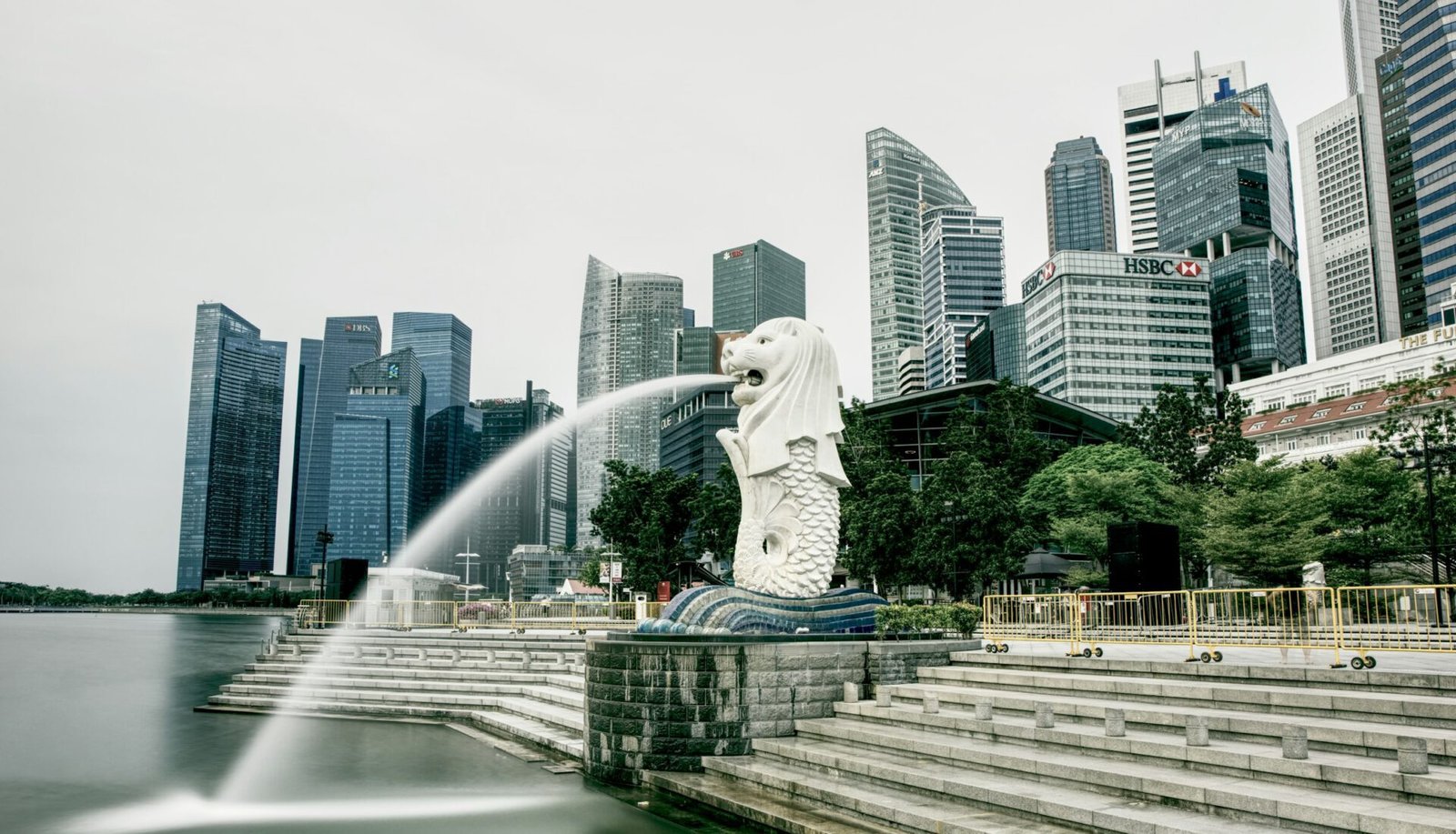 Eine Aufnahme vom ikonischen Merlion, dem Schutzpatron von Singapur