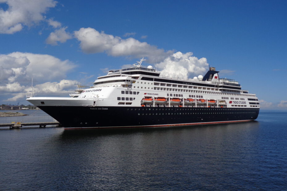 Eine Aufnahme der Vasco da Gama von nicko cruises am Pier 25 im Hafen von Tallinn, 2022.