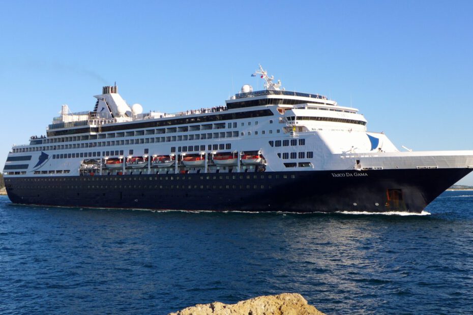 Eine Aufnahme der Vasco da Gama von nicko cruises im Hafen von Freemantle, 2020.